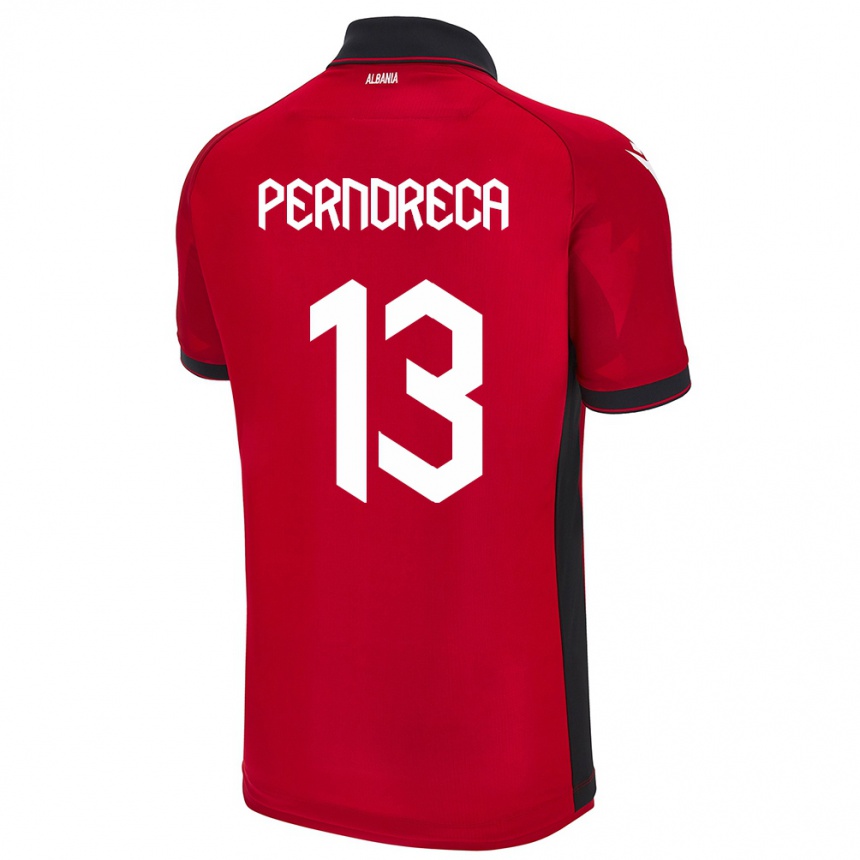 Gyermek Labdarúgás Albania Fabjan Perndreca #13 Piros Hazai Jersey 24-26 Mez Póló Ing