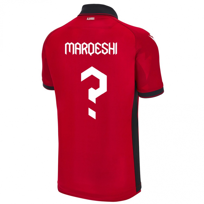 Gyermek Labdarúgás Albania Ernesto Marqeshi #0 Piros Hazai Jersey 24-26 Mez Póló Ing