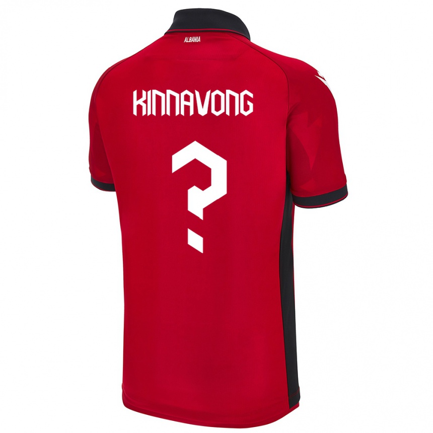 Gyermek Labdarúgás Albania Jordan Kinnavong #0 Piros Hazai Jersey 24-26 Mez Póló Ing