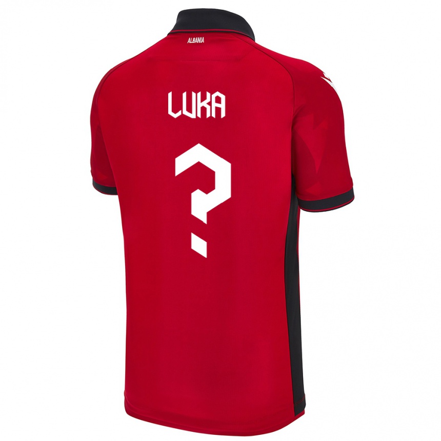 Gyermek Labdarúgás Albania Majkol Luka #0 Piros Hazai Jersey 24-26 Mez Póló Ing