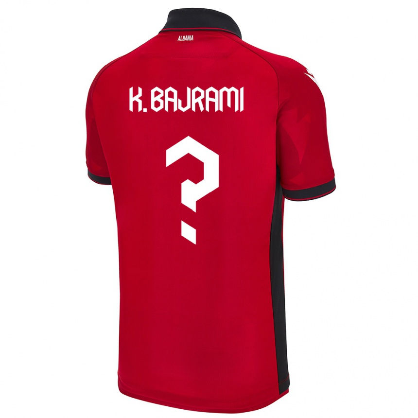 Gyermek Labdarúgás Albania Klevi Bajrami #0 Piros Hazai Jersey 24-26 Mez Póló Ing