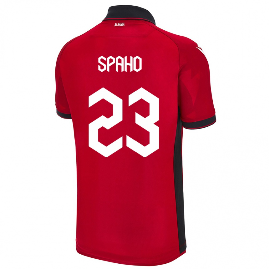 Gyermek Labdarúgás Albania Klesjana Spaho #23 Piros Hazai Jersey 24-26 Mez Póló Ing