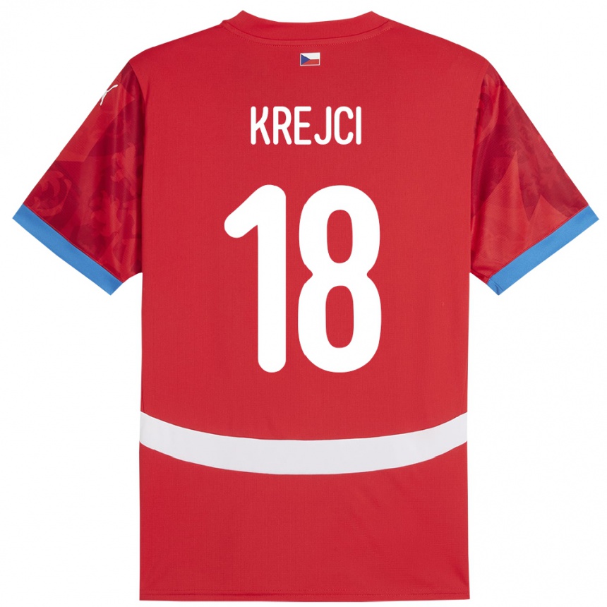 Gyermek Labdarúgás Csehország Ladislav Krejci #18 Piros Hazai Jersey 24-26 Mez Póló Ing