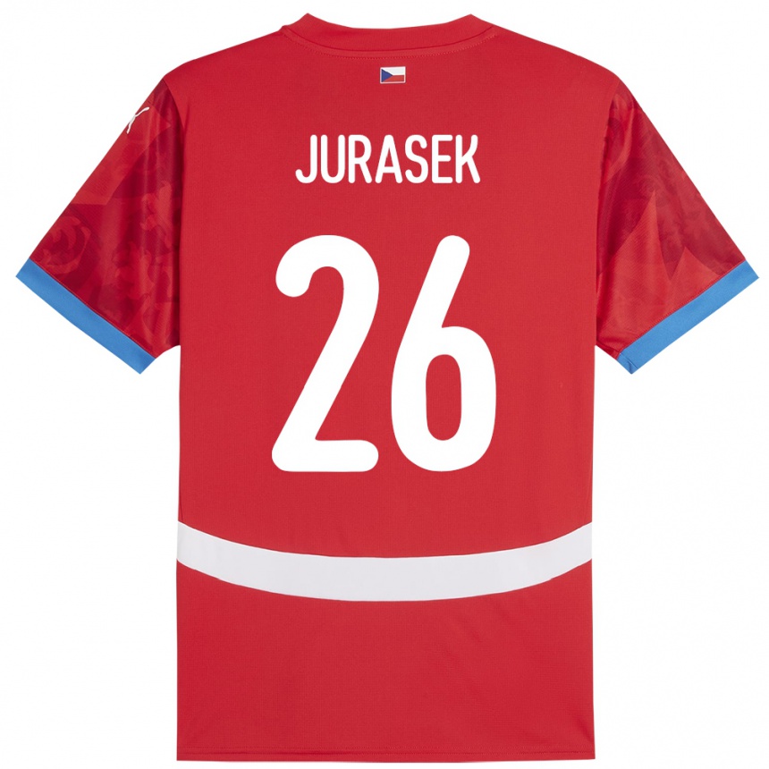 Gyermek Labdarúgás Csehország Matej Jurasek #26 Piros Hazai Jersey 24-26 Mez Póló Ing