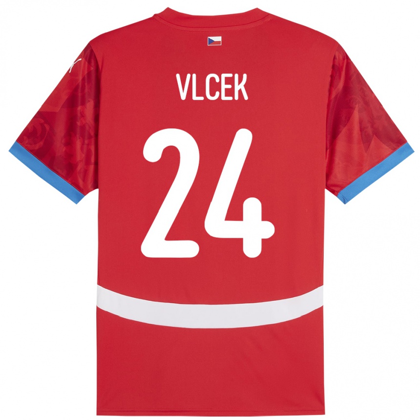 Gyermek Labdarúgás Csehország Tomas Vlcek #24 Piros Hazai Jersey 24-26 Mez Póló Ing