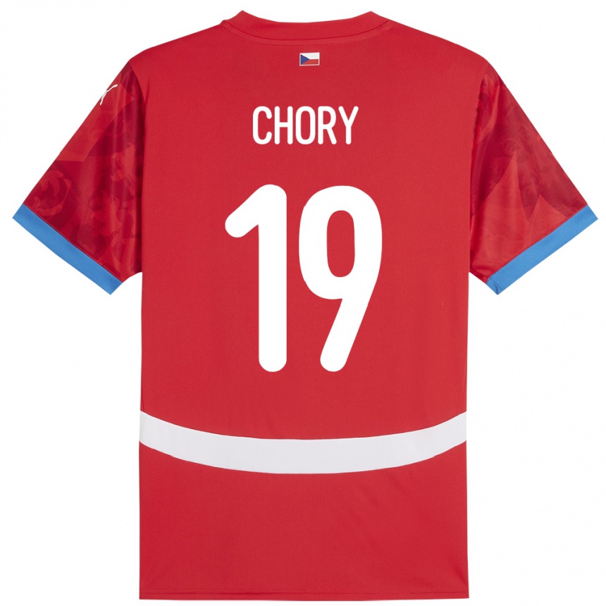 Gyermek Labdarúgás Csehország Tomas Chory #19 Piros Hazai Jersey 24-26 Mez Póló Ing