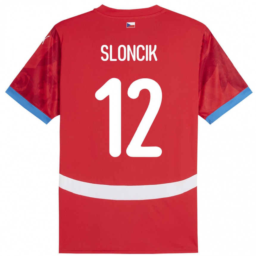 Gyermek Labdarúgás Csehország Tom Sloncik #12 Piros Hazai Jersey 24-26 Mez Póló Ing