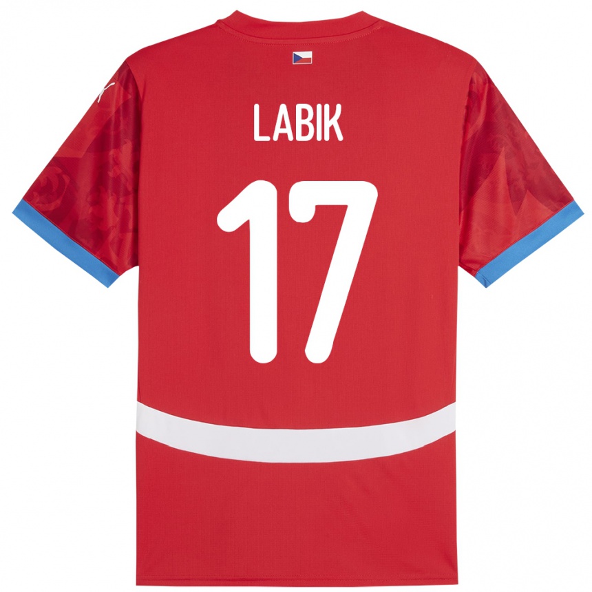 Gyermek Labdarúgás Csehország Albert Labik #17 Piros Hazai Jersey 24-26 Mez Póló Ing