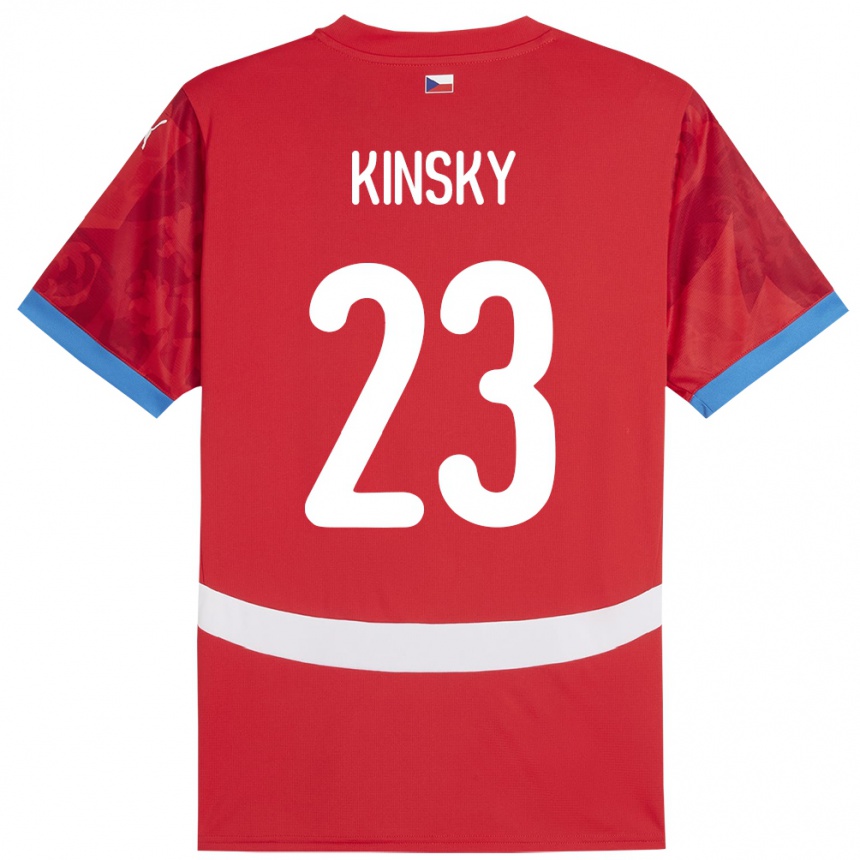 Gyermek Labdarúgás Csehország Antonin Kinsky #23 Piros Hazai Jersey 24-26 Mez Póló Ing