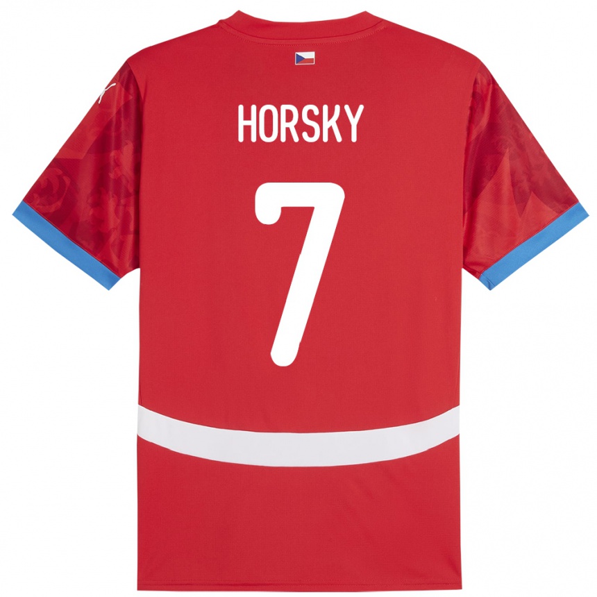 Gyermek Labdarúgás Csehország Filip Horsky #7 Piros Hazai Jersey 24-26 Mez Póló Ing