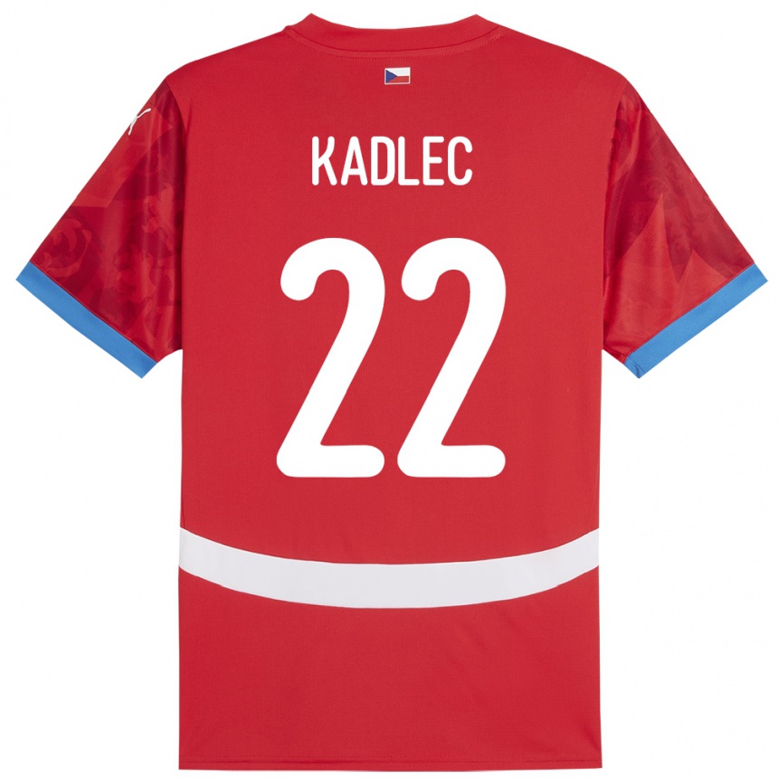 Gyermek Labdarúgás Csehország Adam Kadlec #22 Piros Hazai Jersey 24-26 Mez Póló Ing