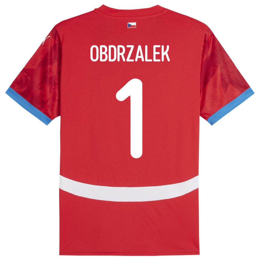 Gyermek Labdarúgás Csehország Marek Obdrzalek #1 Piros Hazai Jersey 24-26 Mez Póló Ing