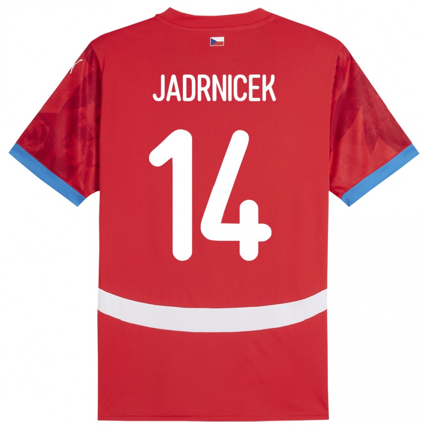 Gyermek Labdarúgás Csehország Nikola Jadrnicek #14 Piros Hazai Jersey 24-26 Mez Póló Ing