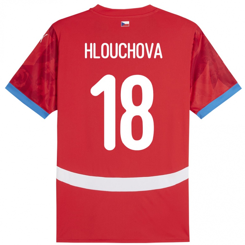 Gyermek Labdarúgás Csehország Radka Hlouchová #18 Piros Hazai Jersey 24-26 Mez Póló Ing