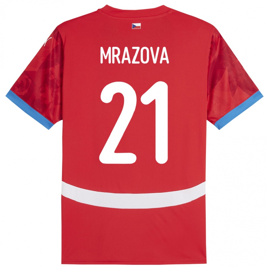 Gyermek Labdarúgás Csehország Miroslava Mrázová #21 Piros Hazai Jersey 24-26 Mez Póló Ing