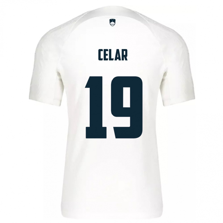 Gyermek Labdarúgás Szlovénia Zan Celar #19 Fehér Hazai Jersey 24-26 Mez Póló Ing