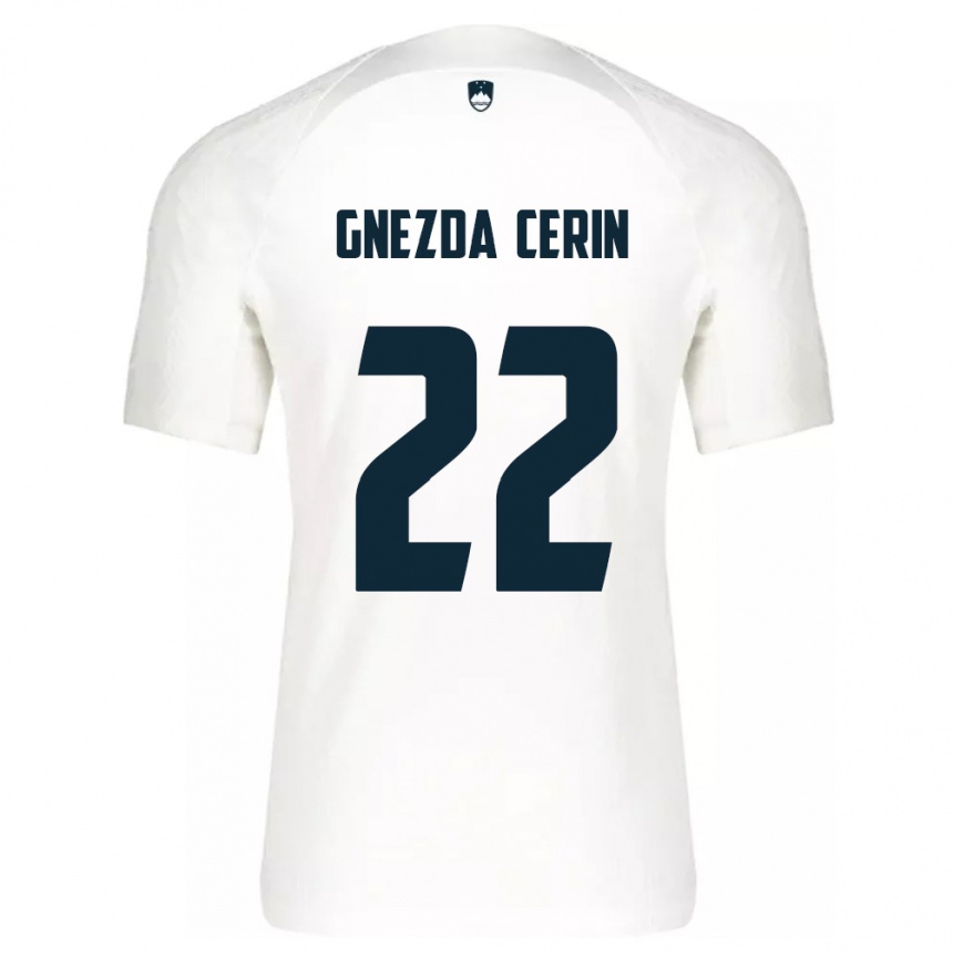 Gyermek Labdarúgás Szlovénia Adam Gnezda Cerin #22 Fehér Hazai Jersey 24-26 Mez Póló Ing