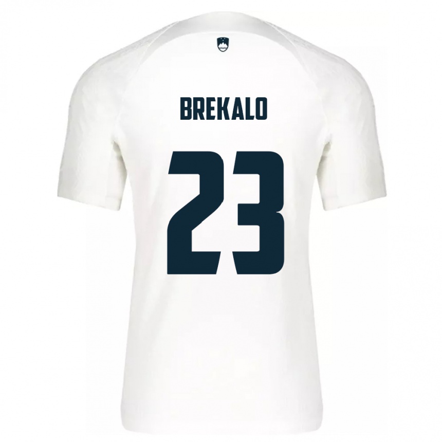 Gyermek Labdarúgás Szlovénia David Brekalo #23 Fehér Hazai Jersey 24-26 Mez Póló Ing