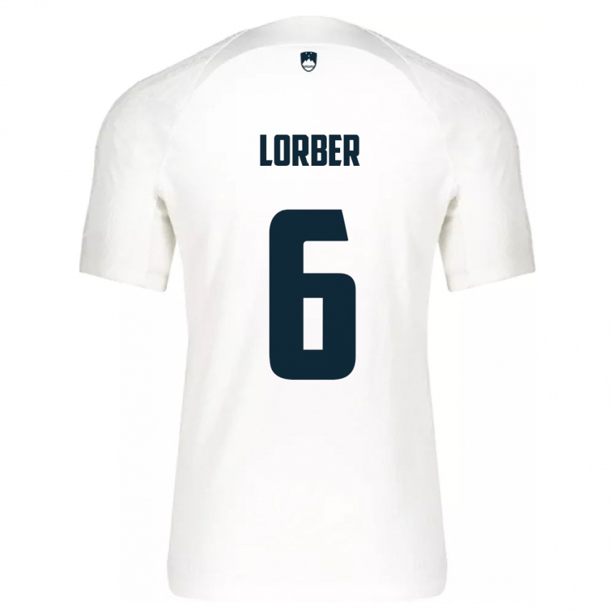 Gyermek Labdarúgás Szlovénia Marcel Lorber #6 Fehér Hazai Jersey 24-26 Mez Póló Ing