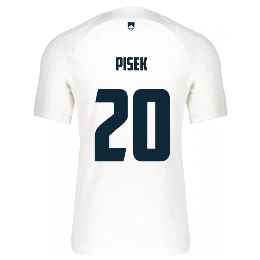 Gyermek Labdarúgás Szlovénia Jost Pisek #20 Fehér Hazai Jersey 24-26 Mez Póló Ing