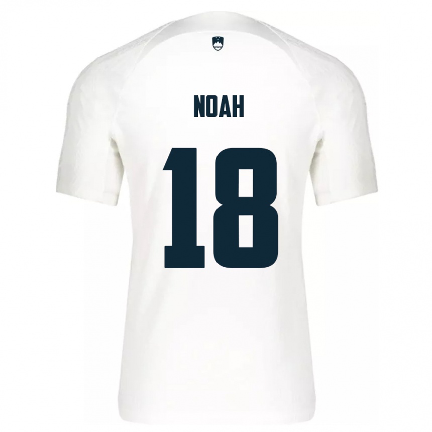 Gyermek Labdarúgás Szlovénia Noah Weißbach #18 Fehér Hazai Jersey 24-26 Mez Póló Ing