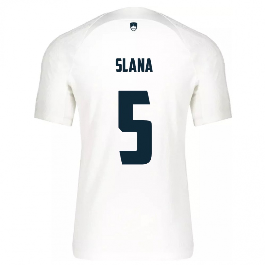 Gyermek Labdarúgás Szlovénia Filip Slana #5 Fehér Hazai Jersey 24-26 Mez Póló Ing