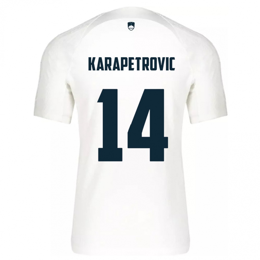 Gyermek Labdarúgás Szlovénia Luka Karapetrovic #14 Fehér Hazai Jersey 24-26 Mez Póló Ing