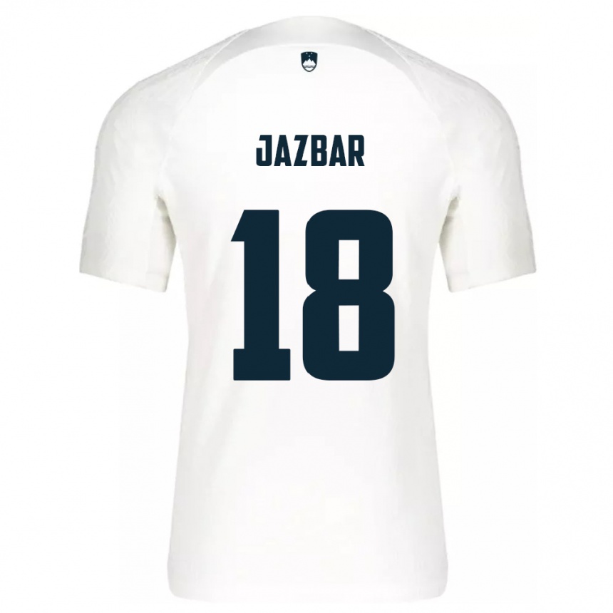 Gyermek Labdarúgás Szlovénia Chris Jazbar #18 Fehér Hazai Jersey 24-26 Mez Póló Ing