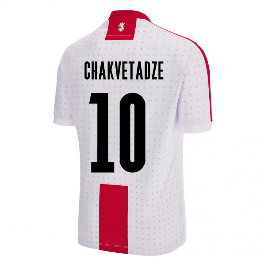 Gyermek Labdarúgás Grúzia Giorgi Chakvetadze #10 Fehér Hazai Jersey 24-26 Mez Póló Ing