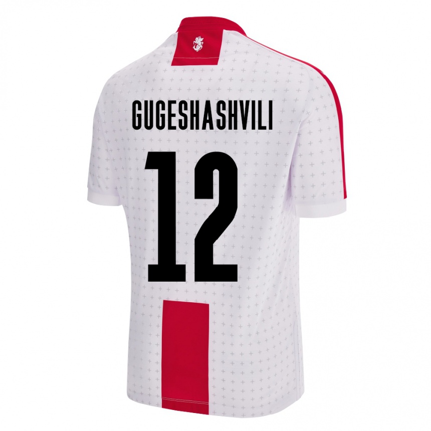 Gyermek Labdarúgás Grúzia Luka Gugeshashvili #12 Fehér Hazai Jersey 24-26 Mez Póló Ing