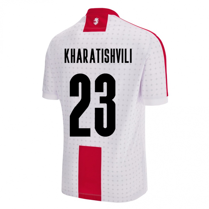 Gyermek Labdarúgás Grúzia Luka Kharatishvili #23 Fehér Hazai Jersey 24-26 Mez Póló Ing