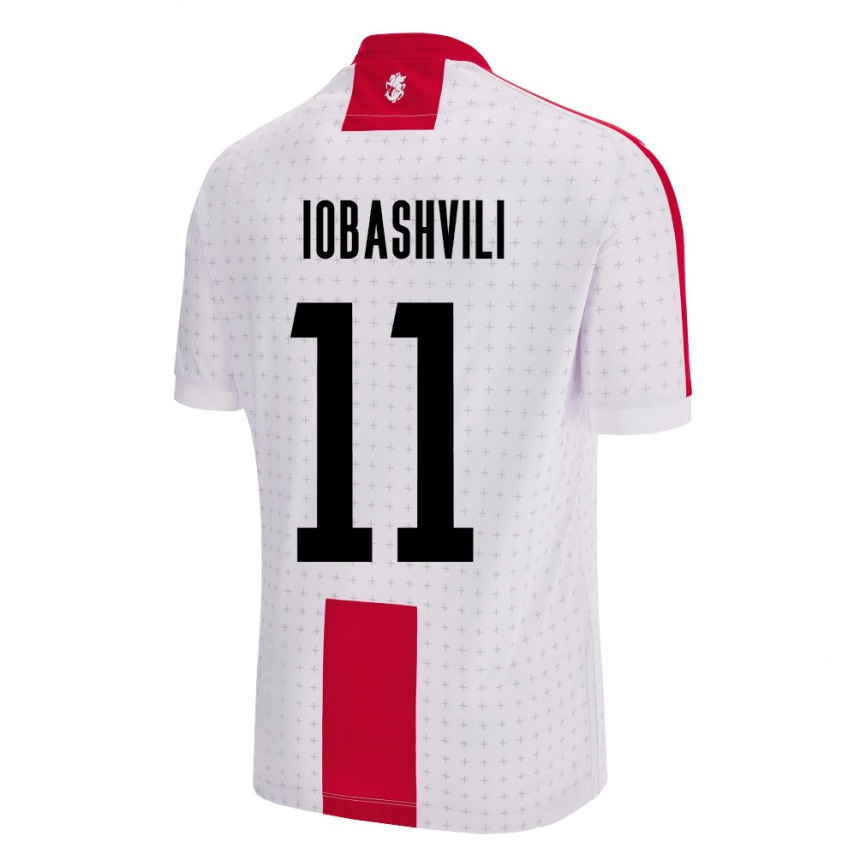 Gyermek Labdarúgás Grúzia Jaduli Iobashvili #11 Fehér Hazai Jersey 24-26 Mez Póló Ing