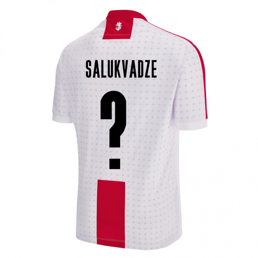 Gyermek Labdarúgás Grúzia Luka Salukvadze #0 Fehér Hazai Jersey 24-26 Mez Póló Ing