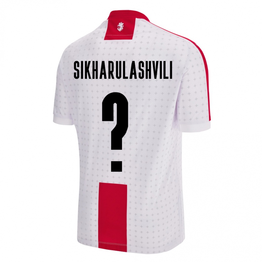 Gyermek Labdarúgás Grúzia Nika Sikharulashvili #0 Fehér Hazai Jersey 24-26 Mez Póló Ing