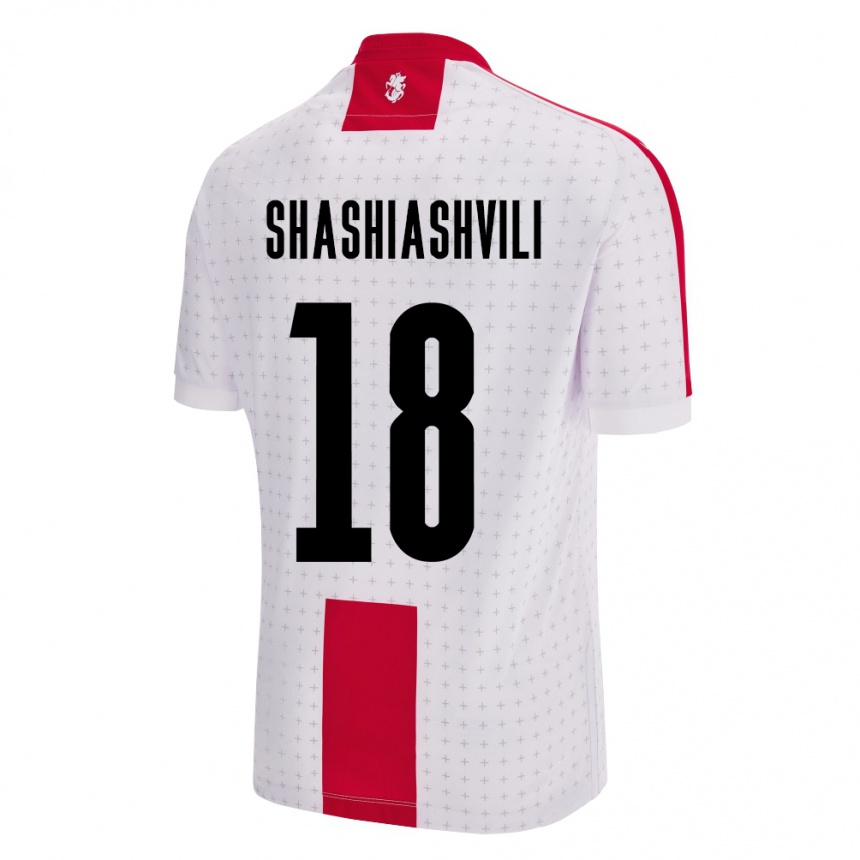 Gyermek Labdarúgás Grúzia Luka Shashiashvili #18 Fehér Hazai Jersey 24-26 Mez Póló Ing