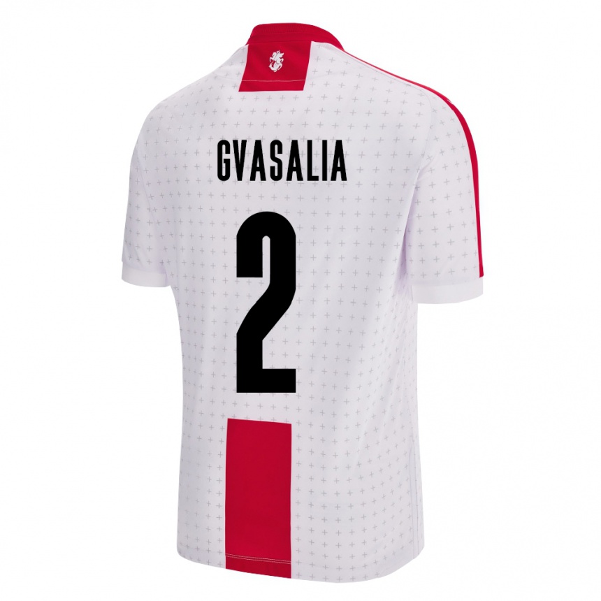 Gyermek Labdarúgás Grúzia Giorgi Gvasalia #2 Fehér Hazai Jersey 24-26 Mez Póló Ing