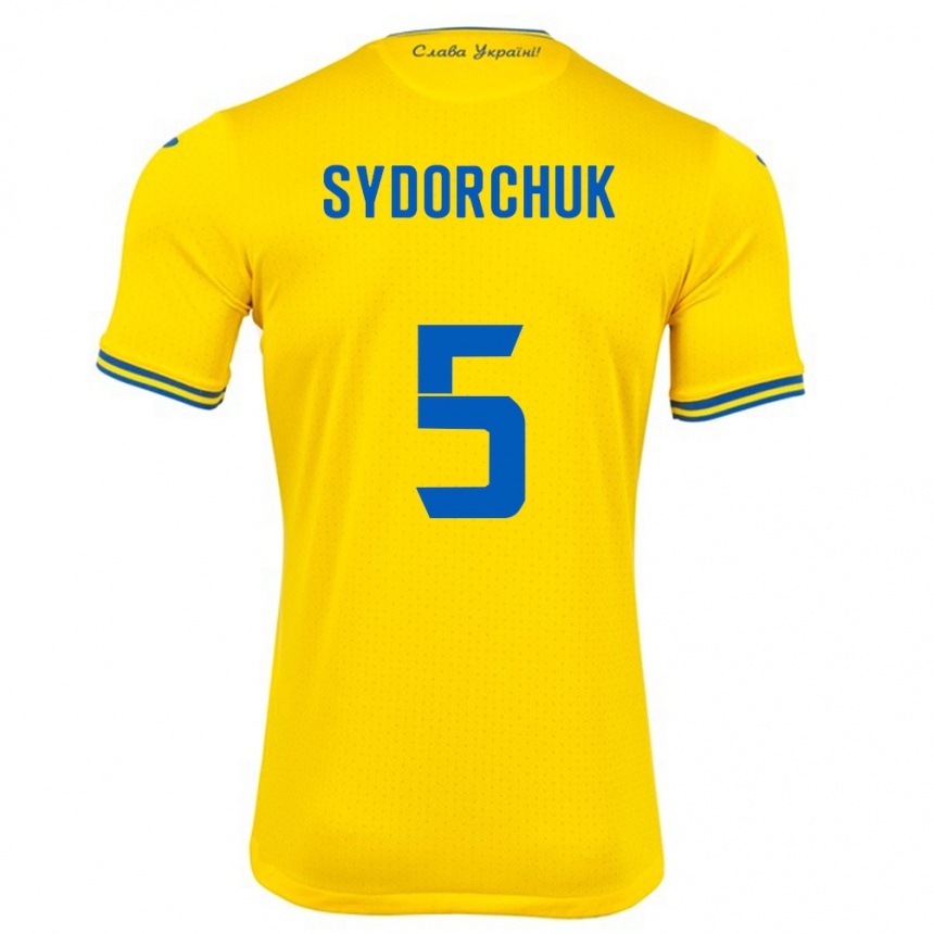 Gyermek Labdarúgás Ukrajna Sergiy Sydorchuk #5 Sárga Hazai Jersey 24-26 Mez Póló Ing