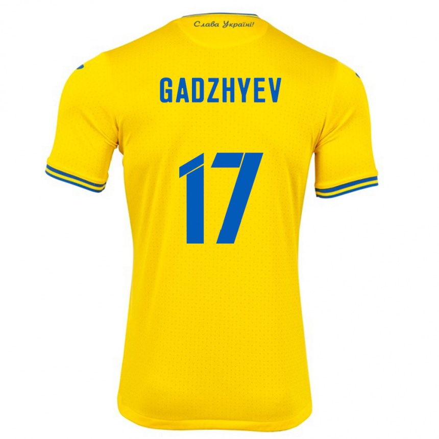 Gyermek Labdarúgás Ukrajna Ramik Gadzhyev #17 Sárga Hazai Jersey 24-26 Mez Póló Ing