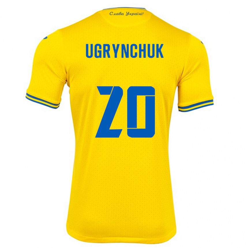 Gyermek Labdarúgás Ukrajna Artem Ugrynchuk #20 Sárga Hazai Jersey 24-26 Mez Póló Ing