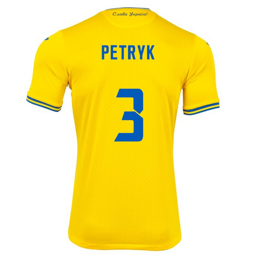 Gyermek Labdarúgás Ukrajna Anna Petryk #3 Sárga Hazai Jersey 24-26 Mez Póló Ing