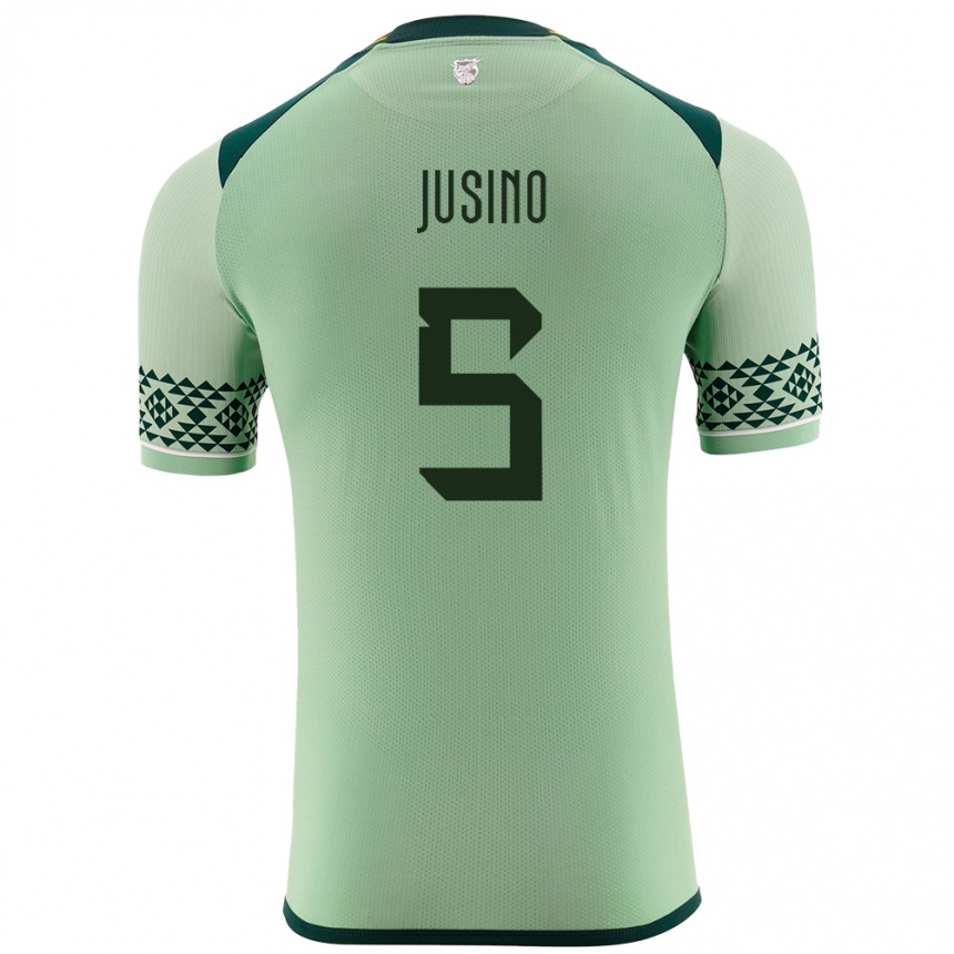 Gyermek Labdarúgás Bolívia Adrián Jusino #5 Világos Zöld Hazai Jersey 24-26 Mez Póló Ing