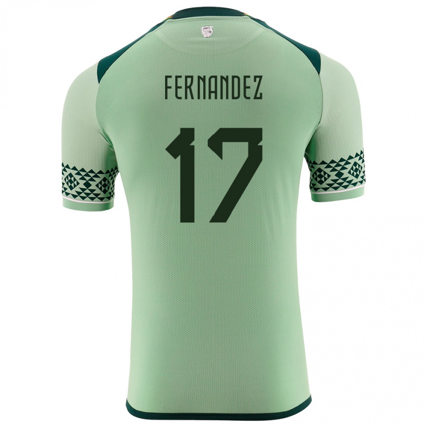 Gyermek Labdarúgás Bolívia Roberto Fernández #17 Világos Zöld Hazai Jersey 24-26 Mez Póló Ing