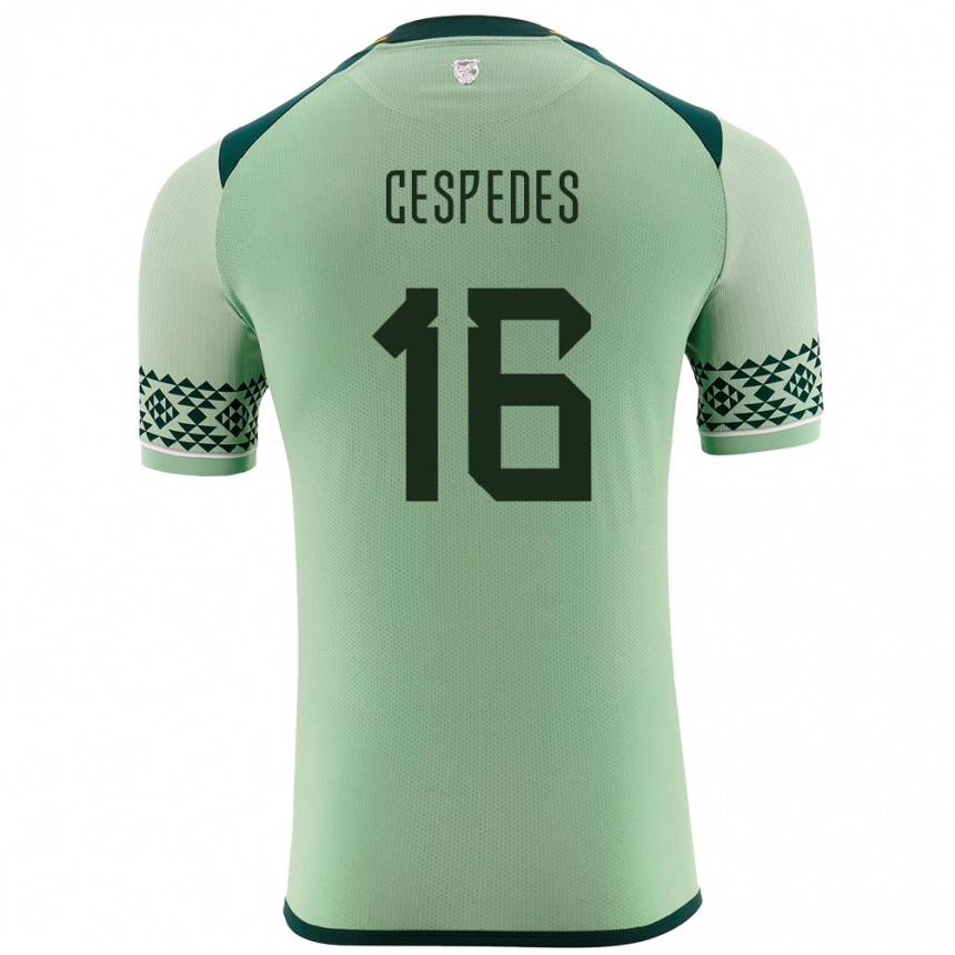 Gyermek Labdarúgás Bolívia Boris Céspedes #16 Világos Zöld Hazai Jersey 24-26 Mez Póló Ing