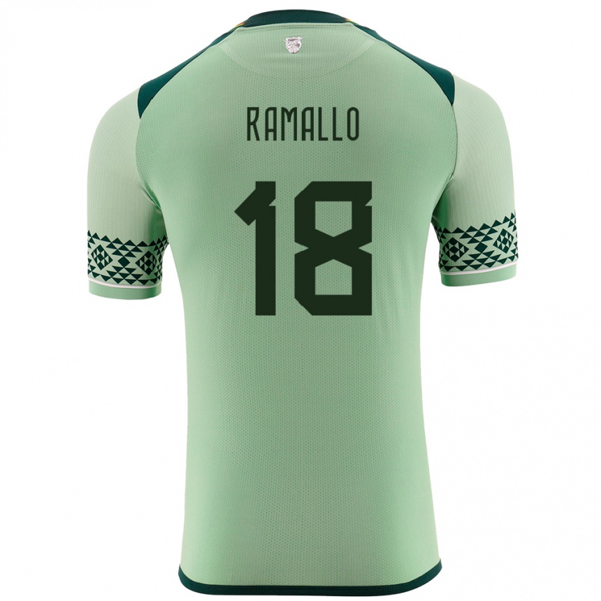 Gyermek Labdarúgás Bolívia Rodrigo Ramallo #18 Világos Zöld Hazai Jersey 24-26 Mez Póló Ing