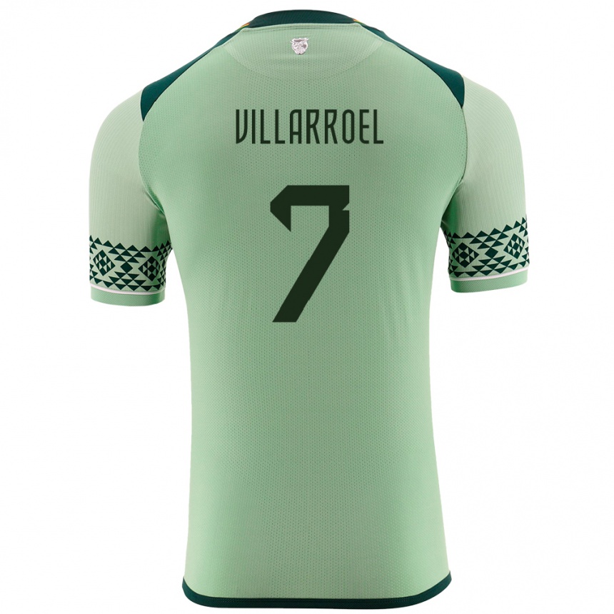 Gyermek Labdarúgás Bolívia Miguel Villarroel #7 Világos Zöld Hazai Jersey 24-26 Mez Póló Ing