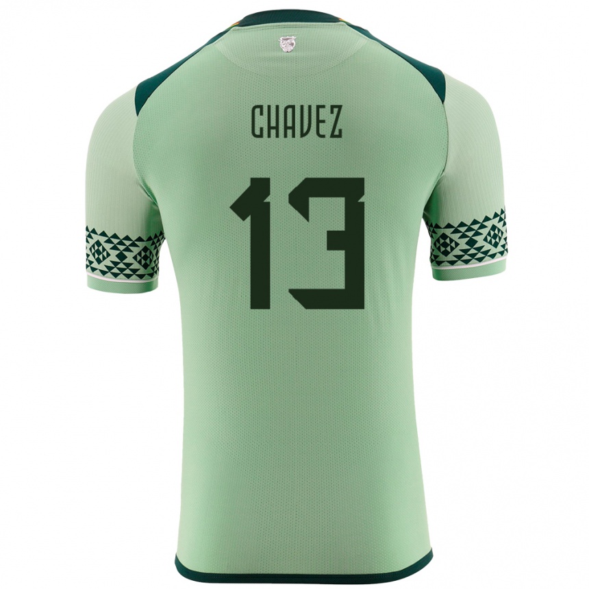 Gyermek Labdarúgás Bolívia Lucas Chávez #13 Világos Zöld Hazai Jersey 24-26 Mez Póló Ing