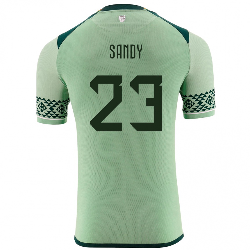 Gyermek Labdarúgás Bolívia Daniel Sandy #23 Világos Zöld Hazai Jersey 24-26 Mez Póló Ing