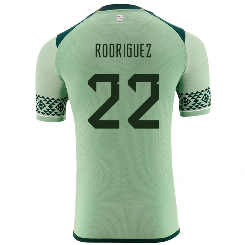 Gyermek Labdarúgás Bolívia Carlitos Rodriguez #22 Világos Zöld Hazai Jersey 24-26 Mez Póló Ing