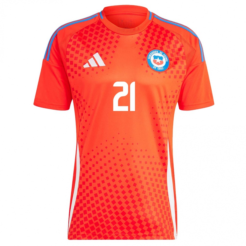 Gyermek Labdarúgás Chile Diego Opazo #21 Piros Hazai Jersey 24-26 Mez Póló Ing