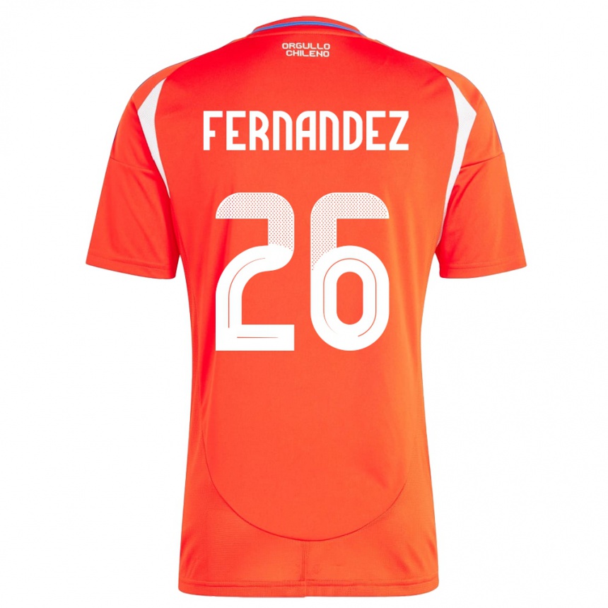 Gyermek Labdarúgás Chile Nicolás Fernández #26 Piros Hazai Jersey 24-26 Mez Póló Ing